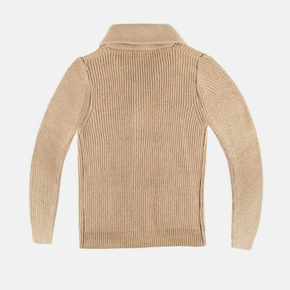Homme Cardigan - Maille Côtelée - Col Châle - Manches Longues - Coupe Regular - Poches Plaquées