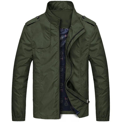 Veste cargo homme – Coupe regular – Tissu léger résistant – Col montant – Poches à rabat