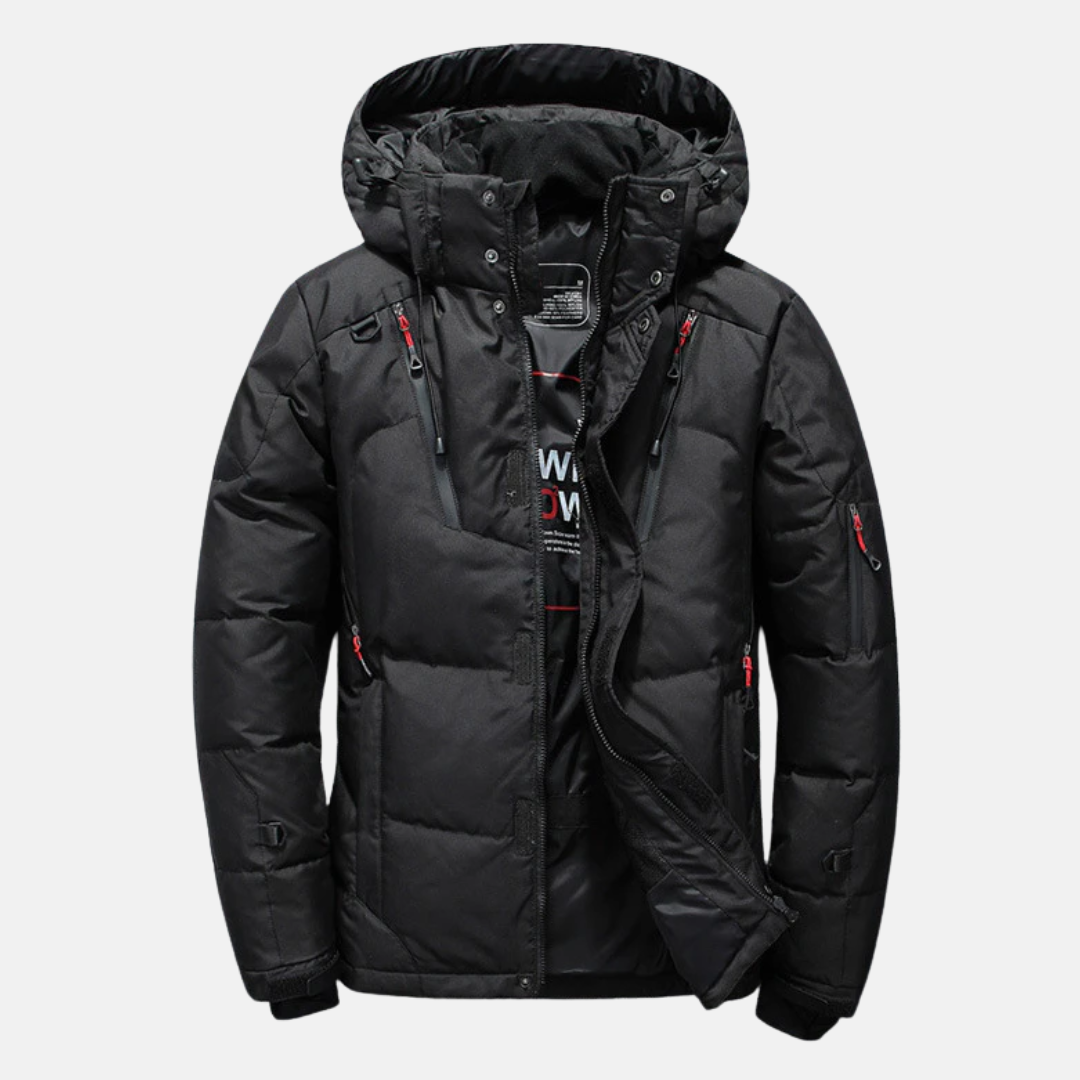 Olivier Doudoune Coupe Décontractée | Col Montant Capuche Homme