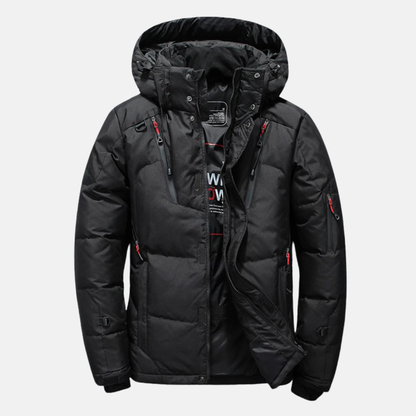 Olivier Doudoune Coupe Décontractée | Col Montant Capuche Homme