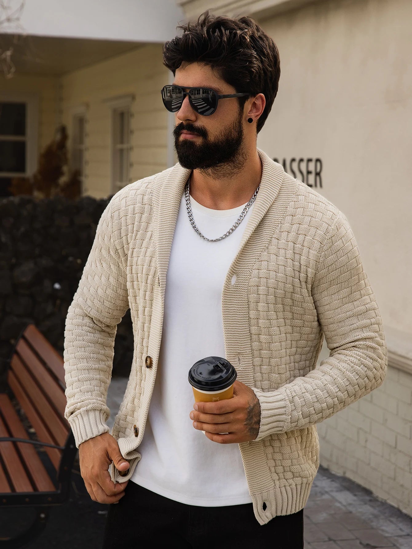 Arthur Cardigan Basketweave | Manches Longues Cardigan