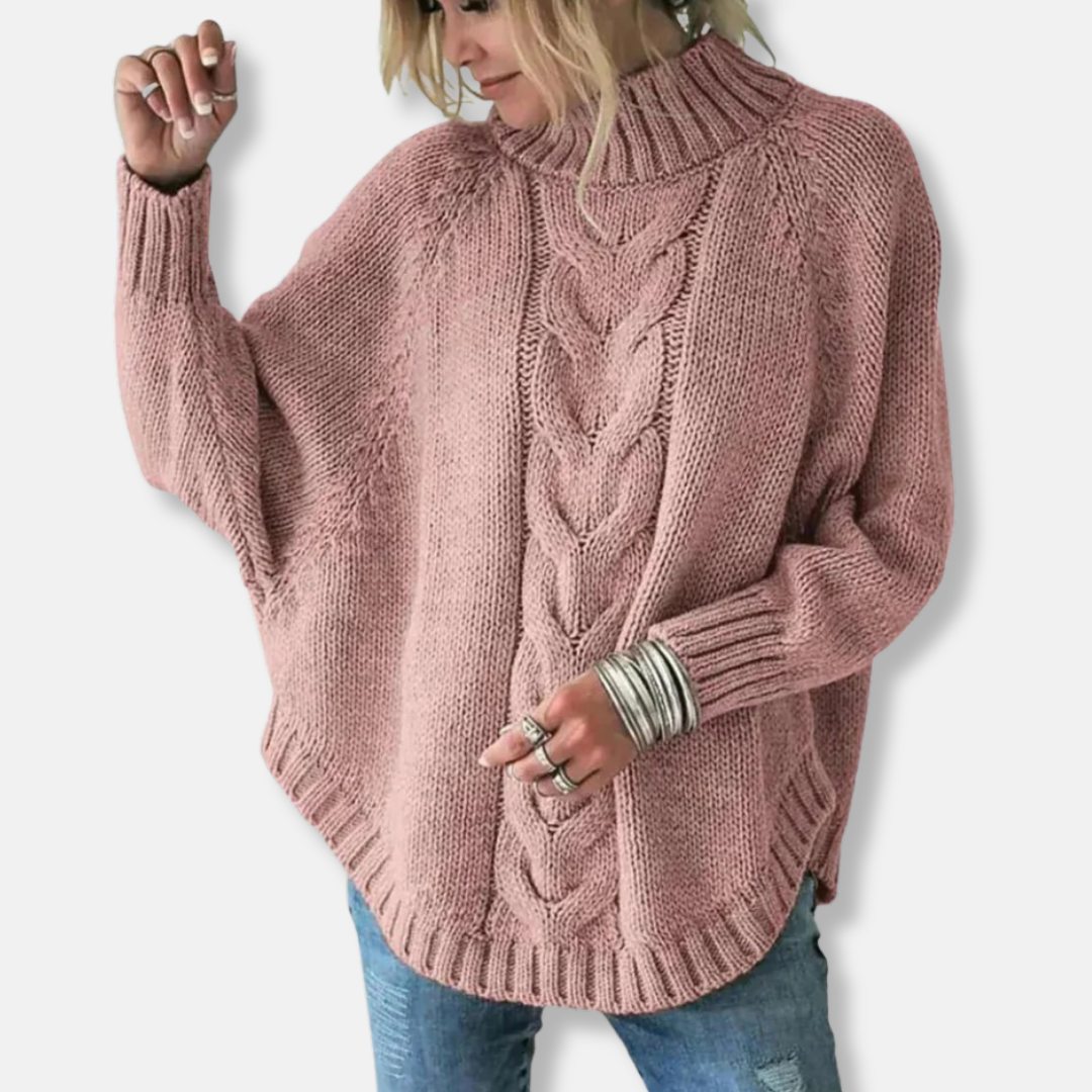 Amélie Pull Oversize | Col Roulé Manches Chauve-Souris Pull
