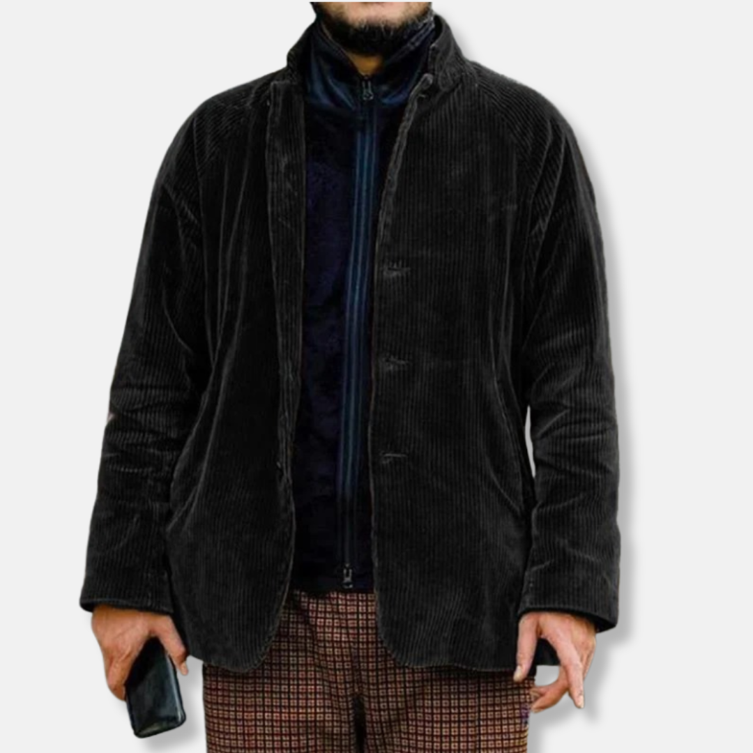 Théo Veste Coupe Décontractée | Col Montant Boutons Veste