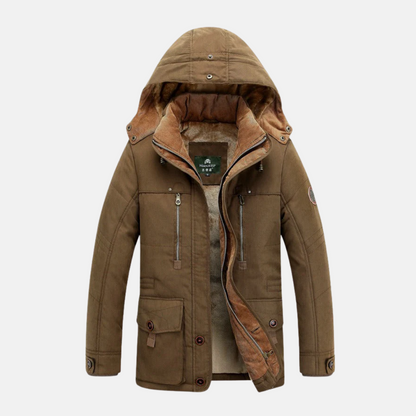 Homme Veste - Tissu Tissé - Col Montant Avec Capuche - Manches Longues