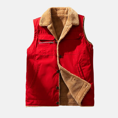 Homme Veste Sans Manches - Tissu Tissé - Coupe Structurée - Col Classique - Longueur Hanche