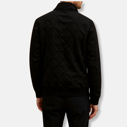 Homme Veste - Tissu Tissé - Coupe Regular - Col Montant - Poignets Côtelés