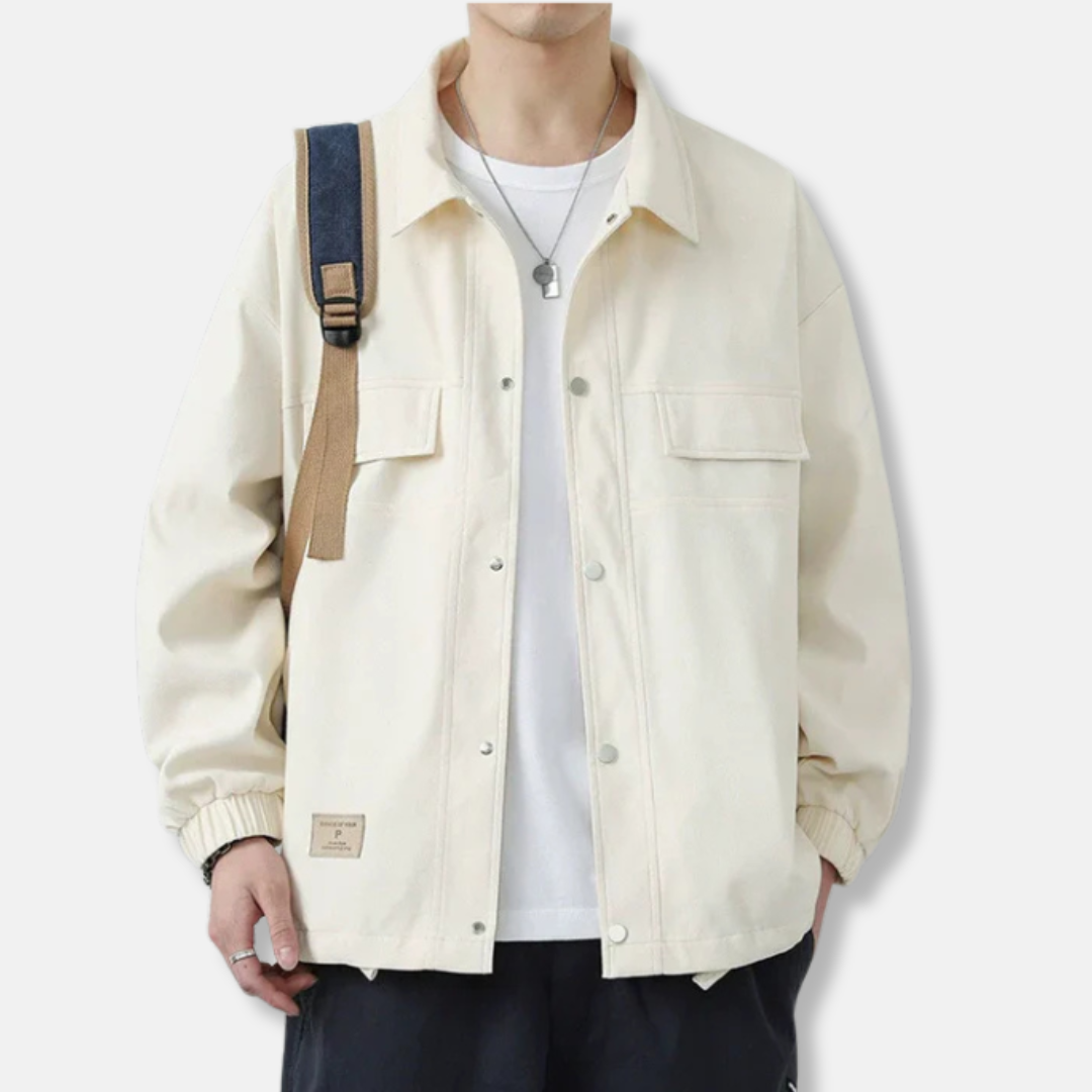Homme Veste - Tissu Tissé - Coupe décontractée - Col pointu - Poignets élastiqués