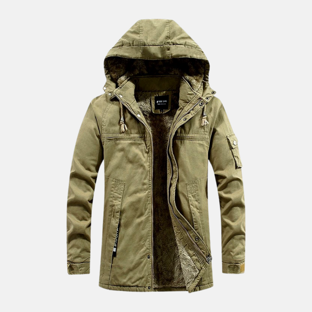 Homme Veste - Coton Mélangé - Coupe Slim - Longueur Mi-Cuisse - Col Montant