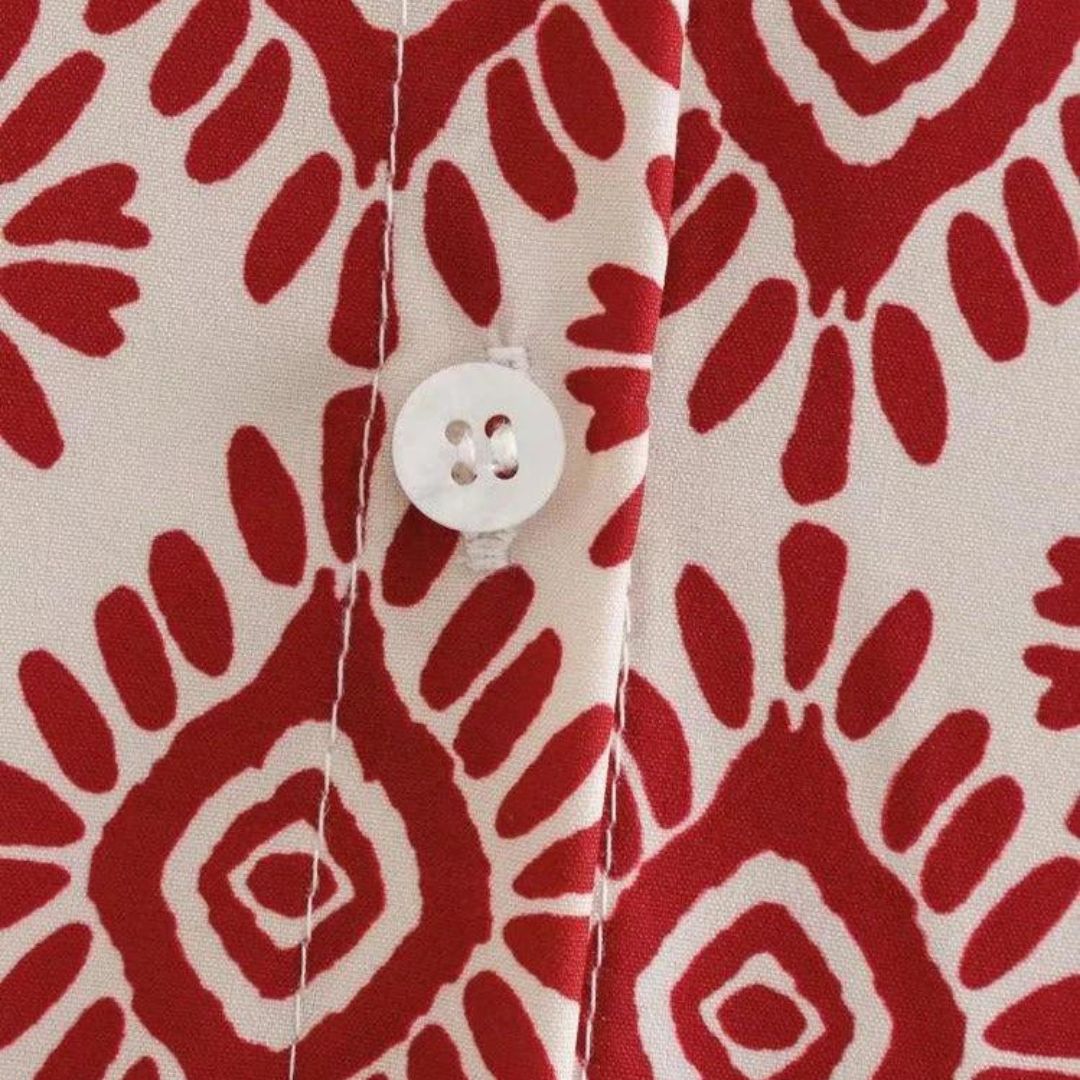 Robe femme longue – Manches longues – Coupe ample – Motif géométrique – Tissu respirant