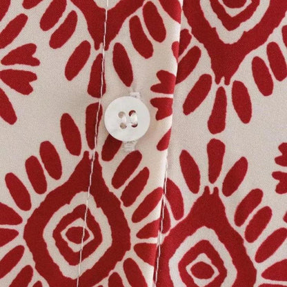 Robe femme longue – Manches longues – Coupe ample – Motif géométrique – Tissu respirant