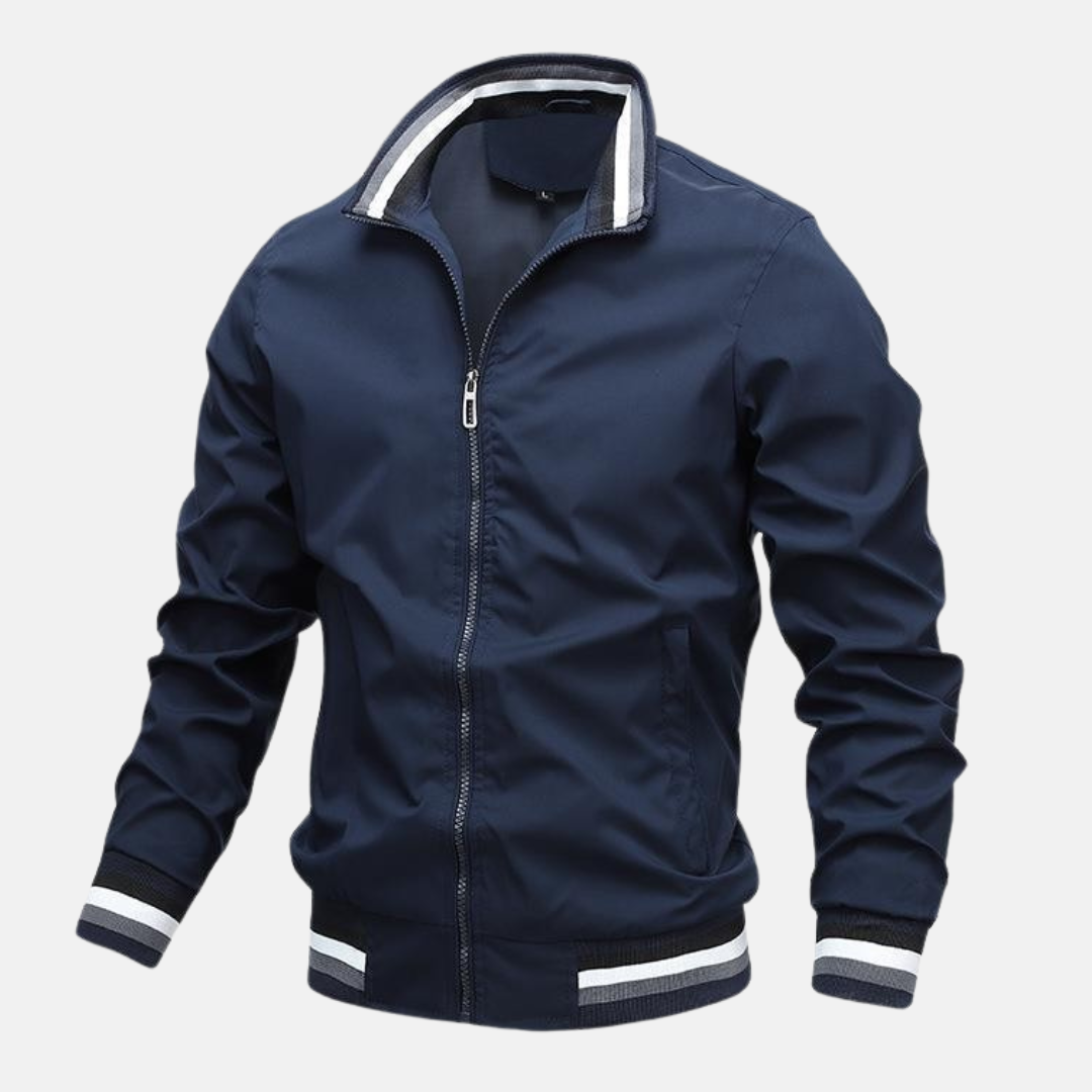 Veste homme – Coupe régulière – Tissu léger respirant – Col montant zippé