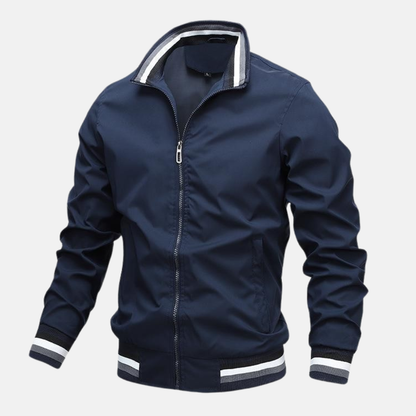 Veste homme – Coupe régulière – Tissu léger respirant – Col montant zippé