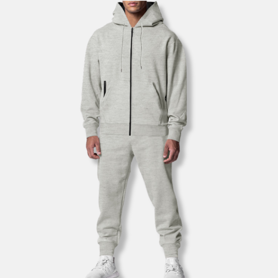 Homme Ensemble Deux Pièces - Maille Coton Mélangé - Coupe Décontractée