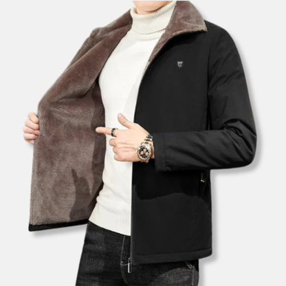 Veste parka homme – Coupe moderne – Doublure fausse fourrure – Imperméable – Longueur hanches