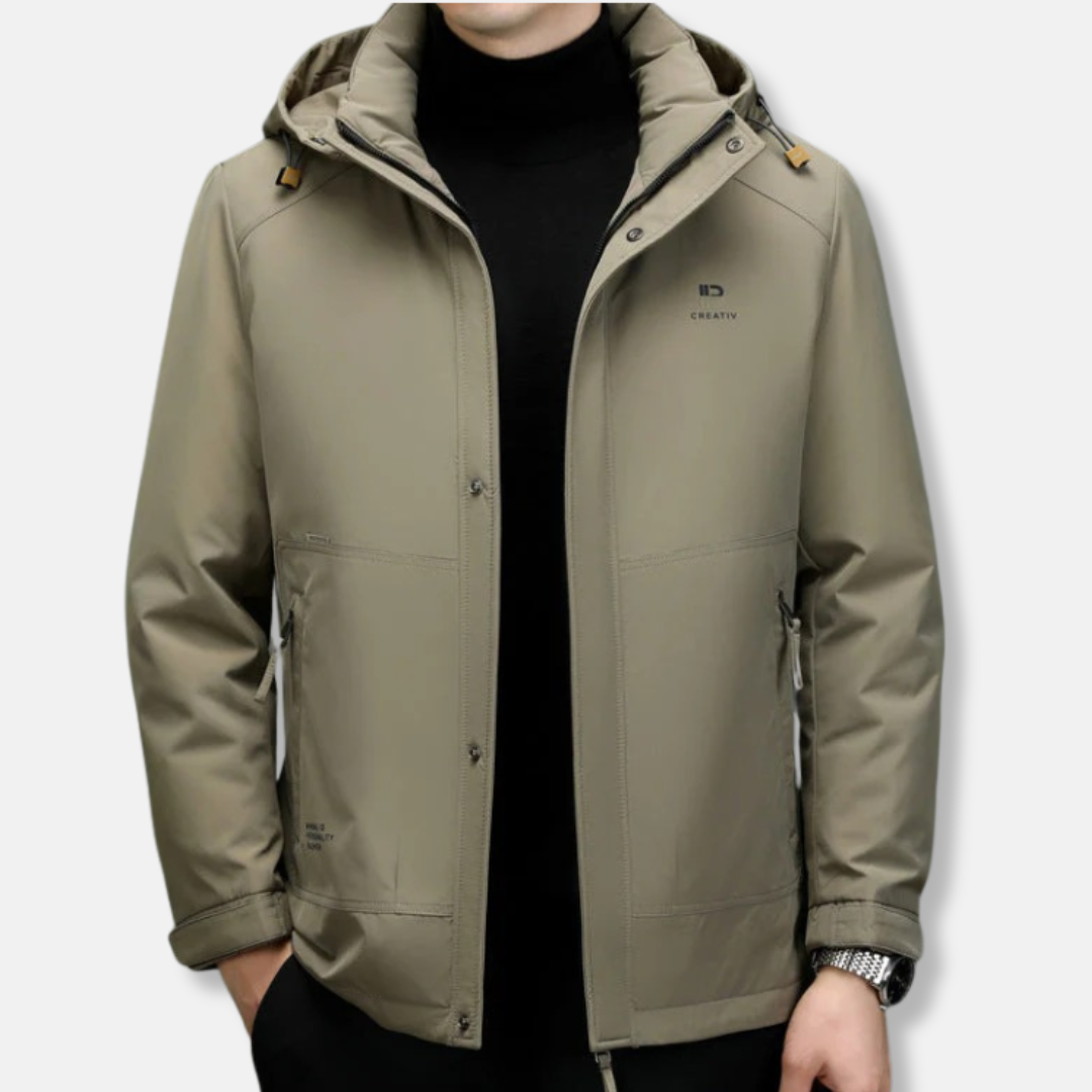 Henri Veste Matelassée Droite | Duvet Naturel Capuche Amovible Veste