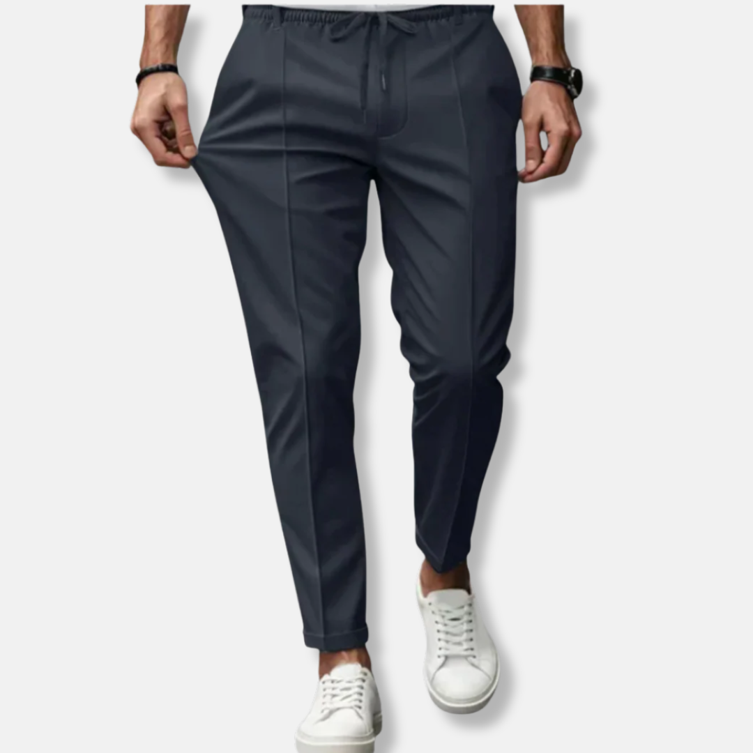Homme Pantalon - Tissu Tissé Léger - Coupe Décontractée - Taille Élastique Avec Cordon