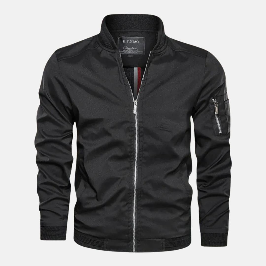 Oscar Blouson Droit | Col Côtelé Zippé Blouson Homme