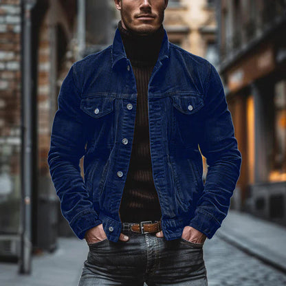 Veste homme – Style vintage – Coupe structurée – Col à revers – Poches boutonnées