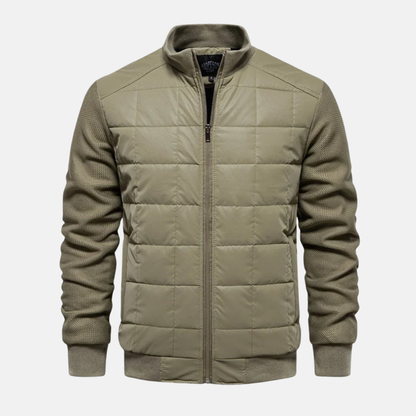 Homme Veste - Tissu Tissé Matelassé - Coupe Slim - Col Montant