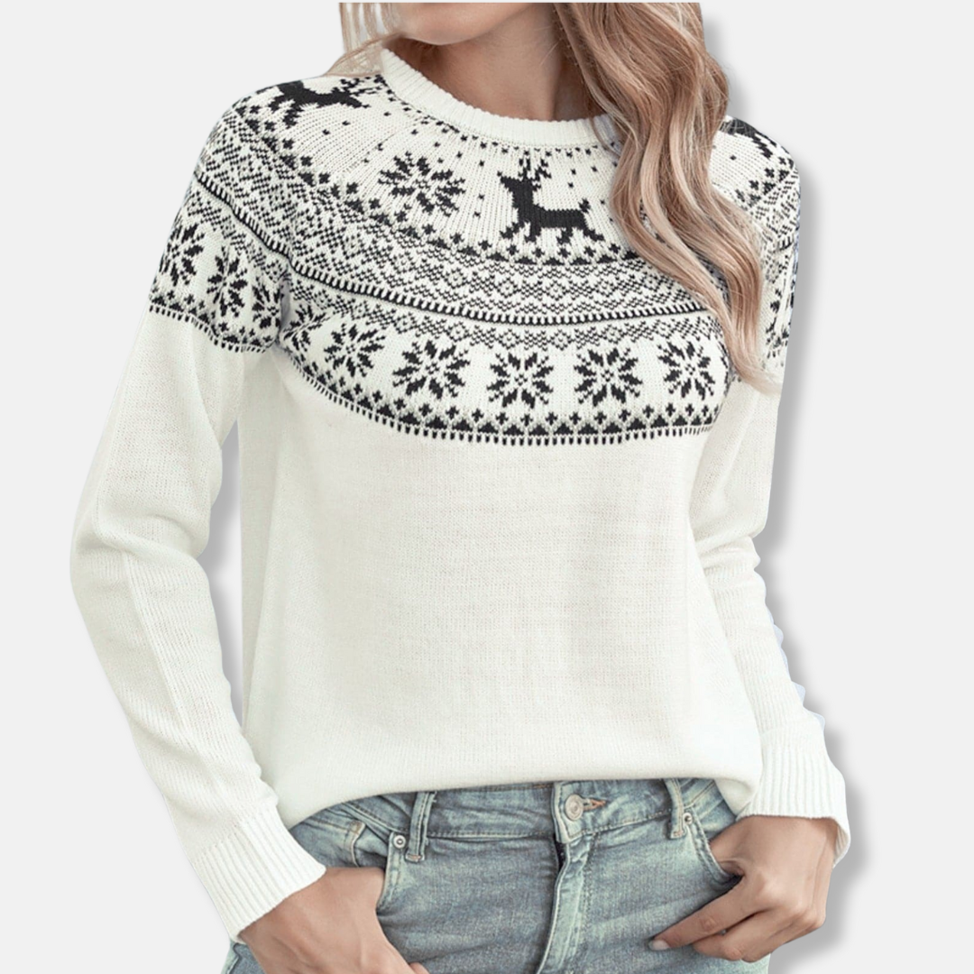 Sophie Pull Avec Motif De Flocons De Neige | Pull Chaud
