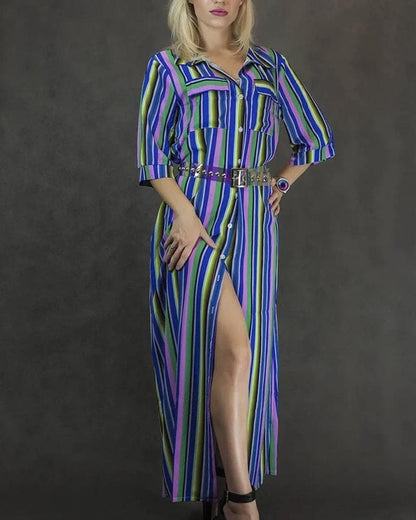 Raphaella - Robe longue rayée aux belles couleurs