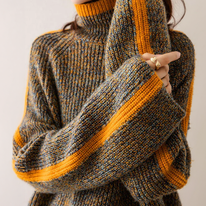 Pull Cozy Color Block, Élégant, Accrocheur et Confortable pour Femme