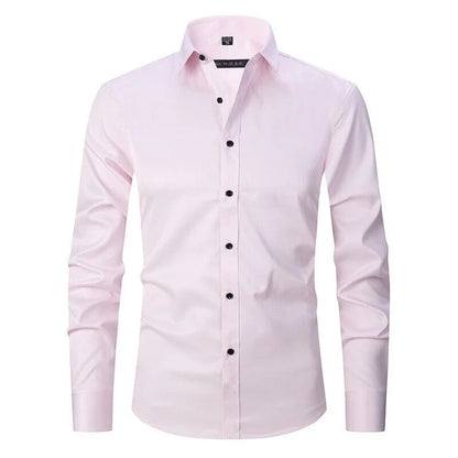 Chemise homme – Coupe slim – Tissu extensible – Sans repassage – Col boutonné
