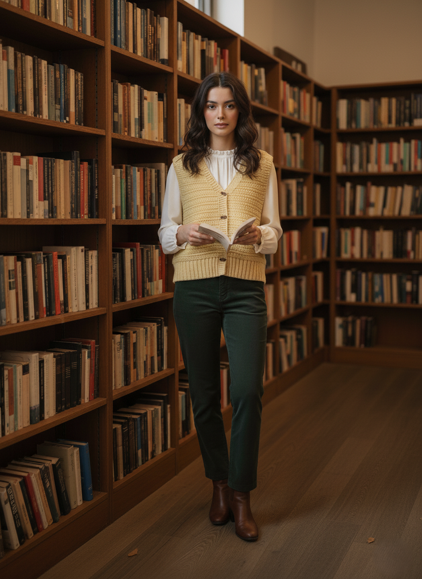 Cardigan en tricot sans manches pour femme – Boutonné sur le devant – Look décontracté chic