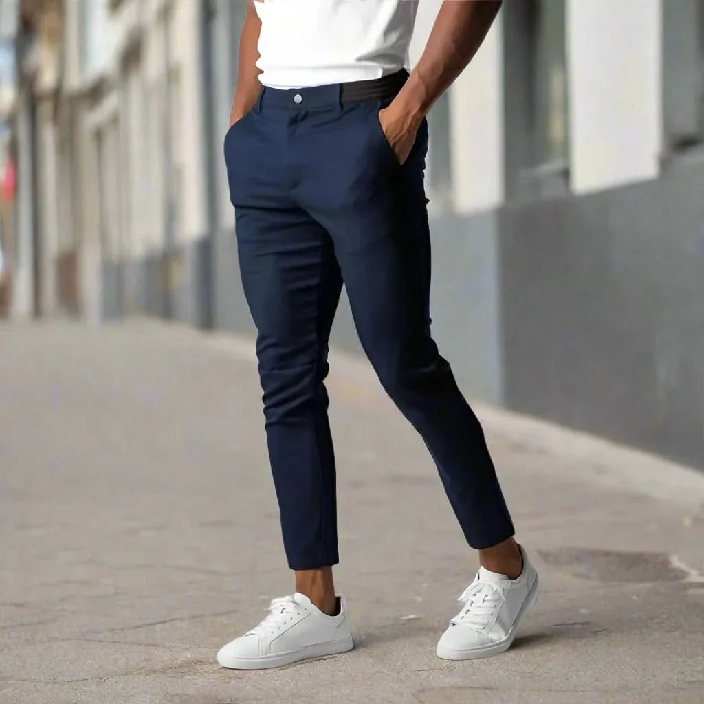 Pantalon chino de haute qualité, flexible et sur mesure pour homme