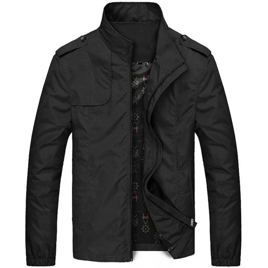Veste cargo homme – Coupe regular – Tissu léger résistant – Col montant – Poches à rabat