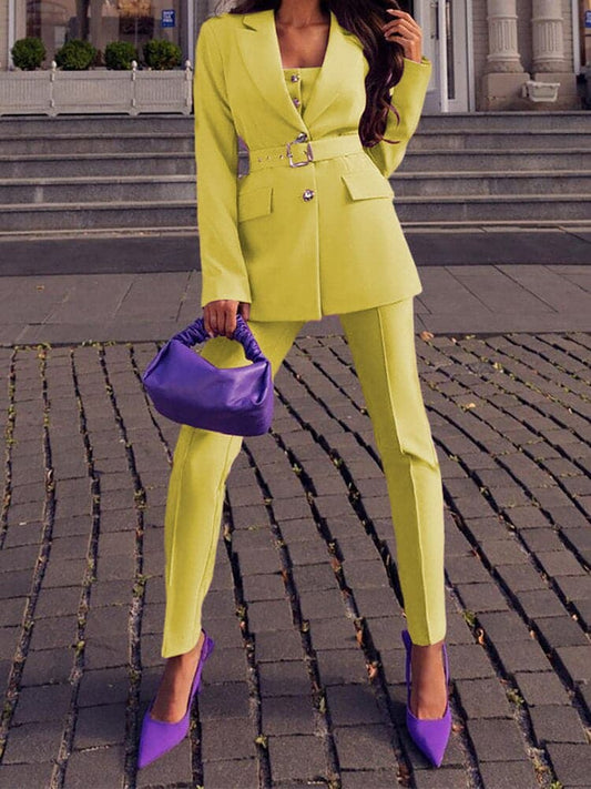 Oprah - Ensemble de haute qualité avec ceinture, ensemble et pantalon