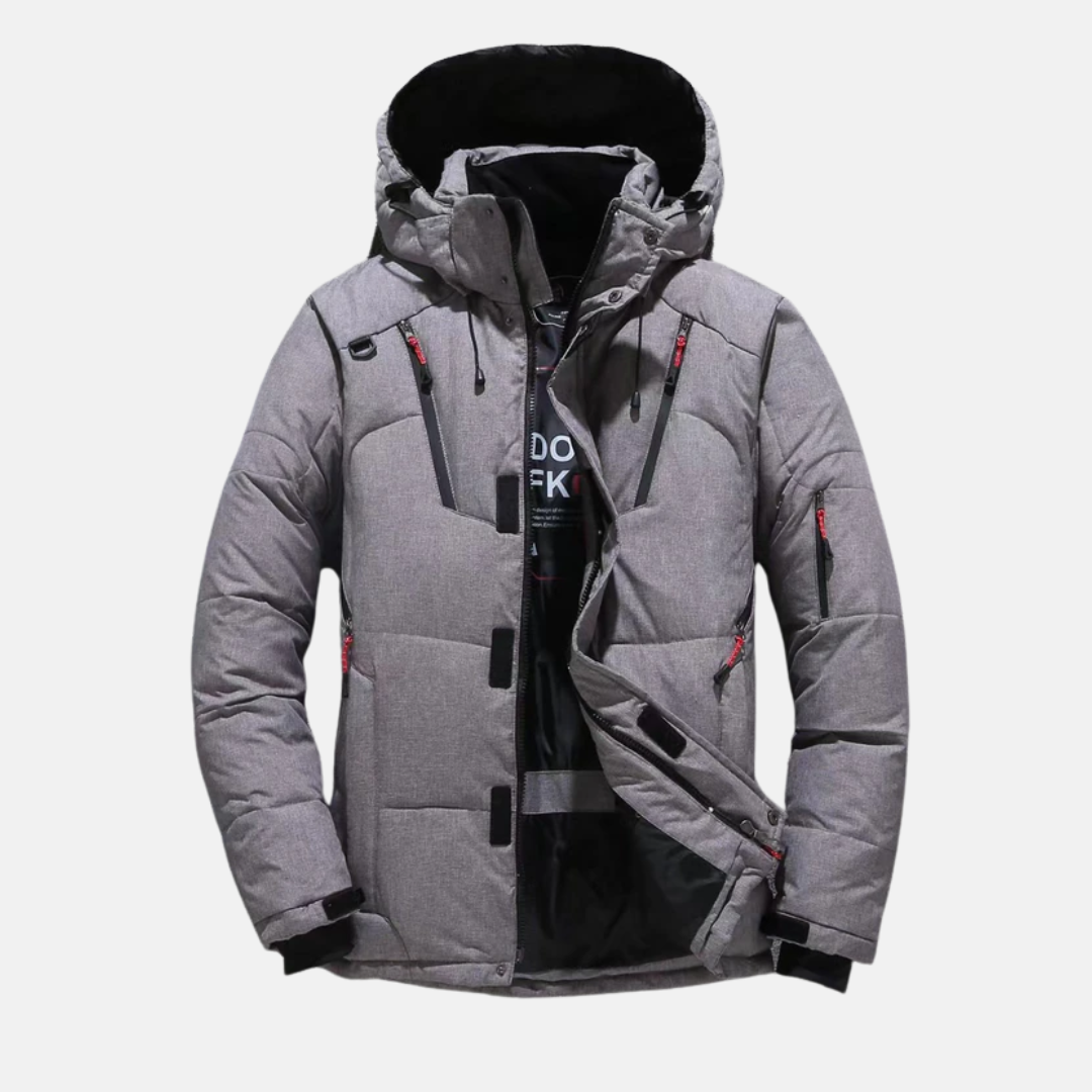 Olivier Doudoune Coupe Décontractée | Col Montant Capuche Homme