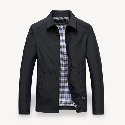 Veste homme – Coupe slim – Tissu respirant – Fermeture zippée – Col chemise