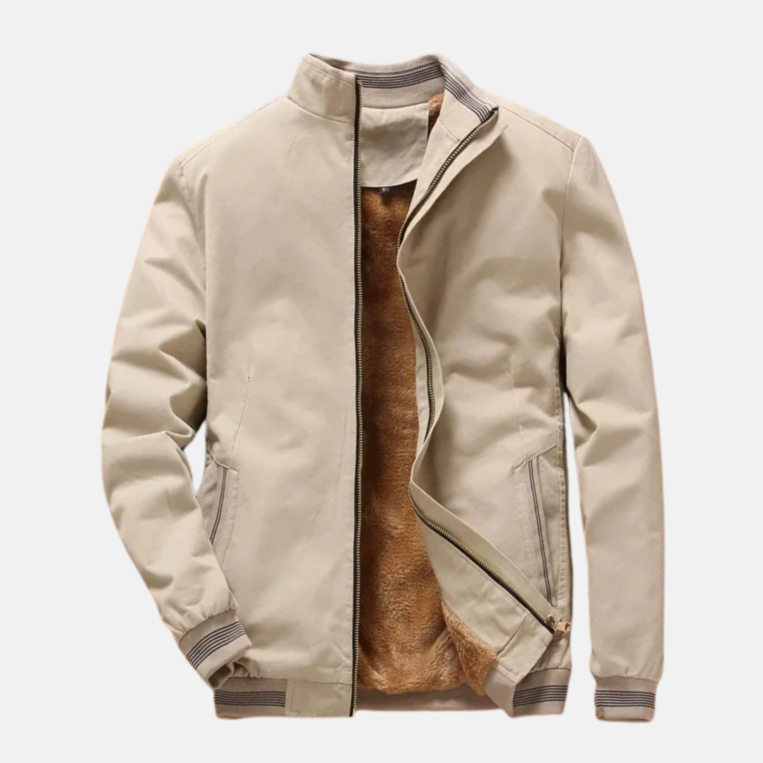 Veste pilote homme – Coupe casual – Doublure polaire – Fermeture zippée – Ourlets côtelés