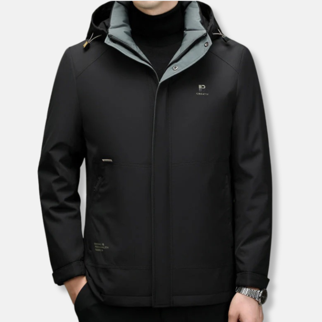 Henri Veste Matelassée Droite | Duvet Naturel Capuche Amovible Veste