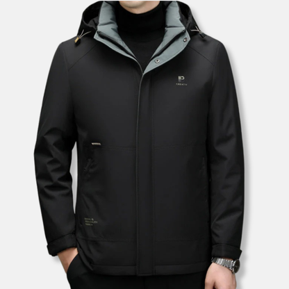 Henri Veste Matelassée Droite | Duvet Naturel Capuche Amovible Veste