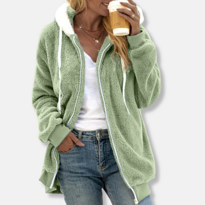 Femme Veste À Capuche - Sherpa Doux - Manches Longues - Coupe Décontractée