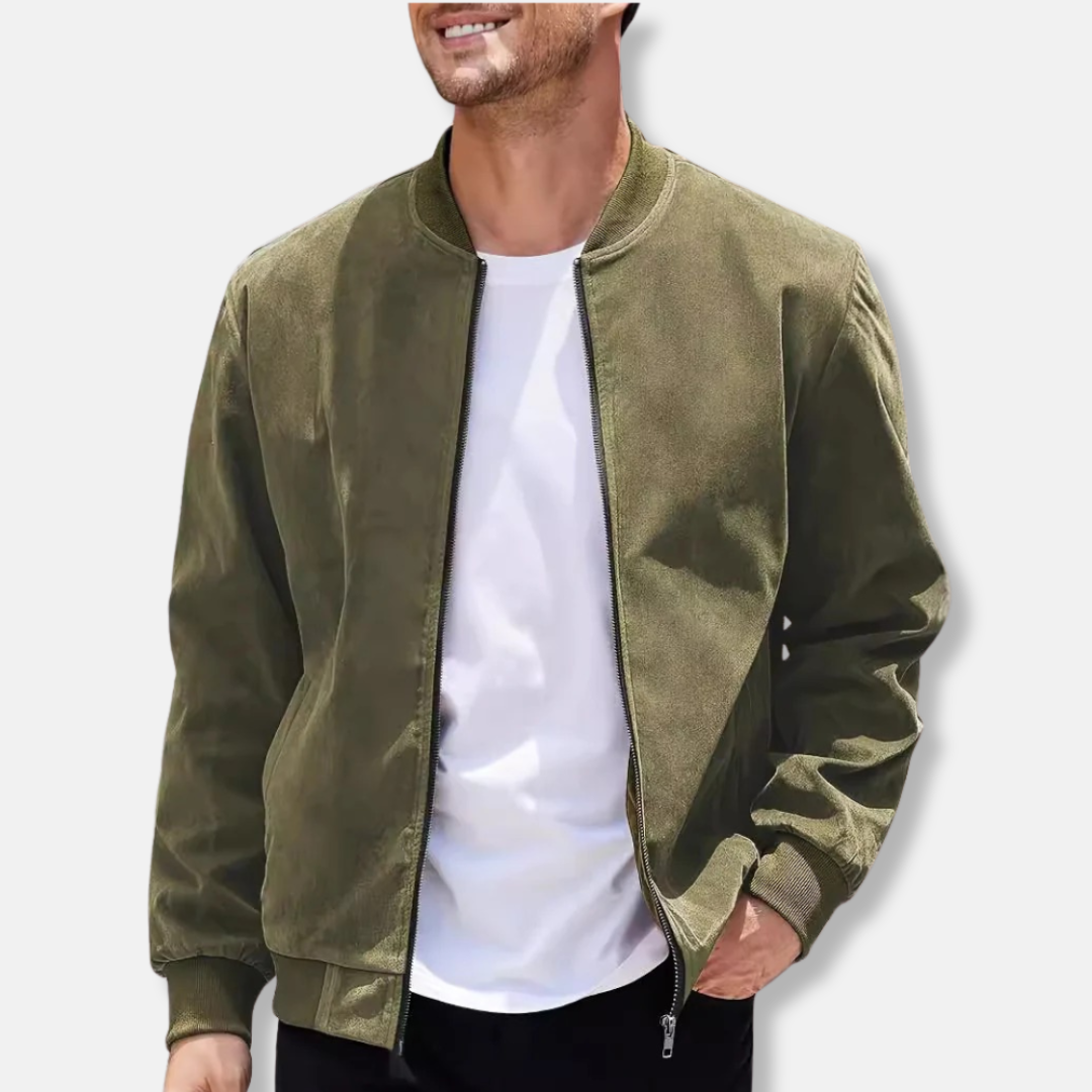 Olivier Blouson Aviateur Daim | Veste Zippée Homme