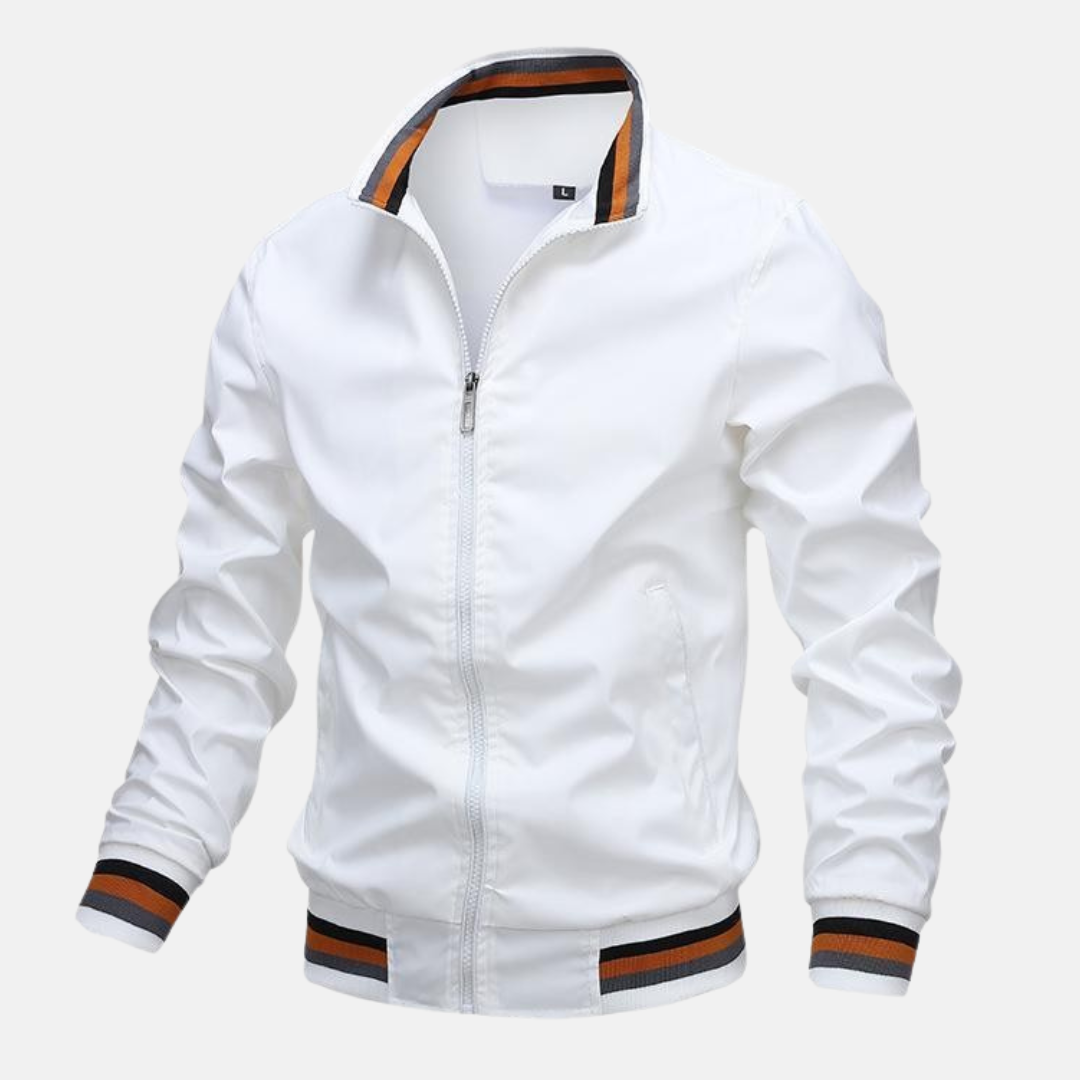 Veste homme – Coupe régulière – Tissu léger respirant – Col montant zippé