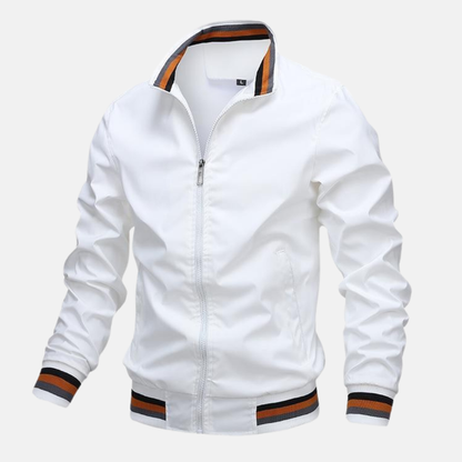 Veste homme – Coupe régulière – Tissu léger respirant – Col montant zippé