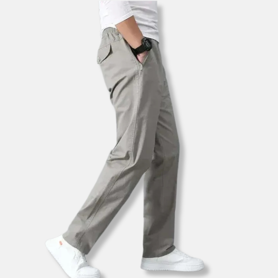 Homme Pantalon - Tissu Tissé Léger - Coupe Décontractée - Taille Élastique Avec Cordon