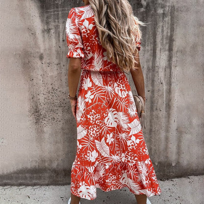 Mia - Robe élégante en coton à motif