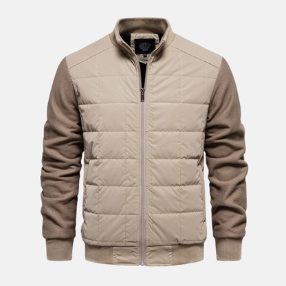 Homme Veste - Tissu Tissé Matelassé - Coupe Slim - Col Montant