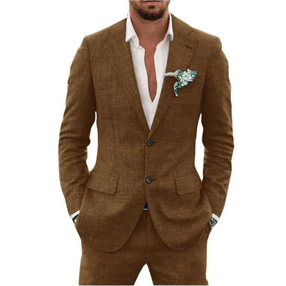 Blazer homme – Coupe slim – Tissu respirant – Deux boutons – Col à revers classique