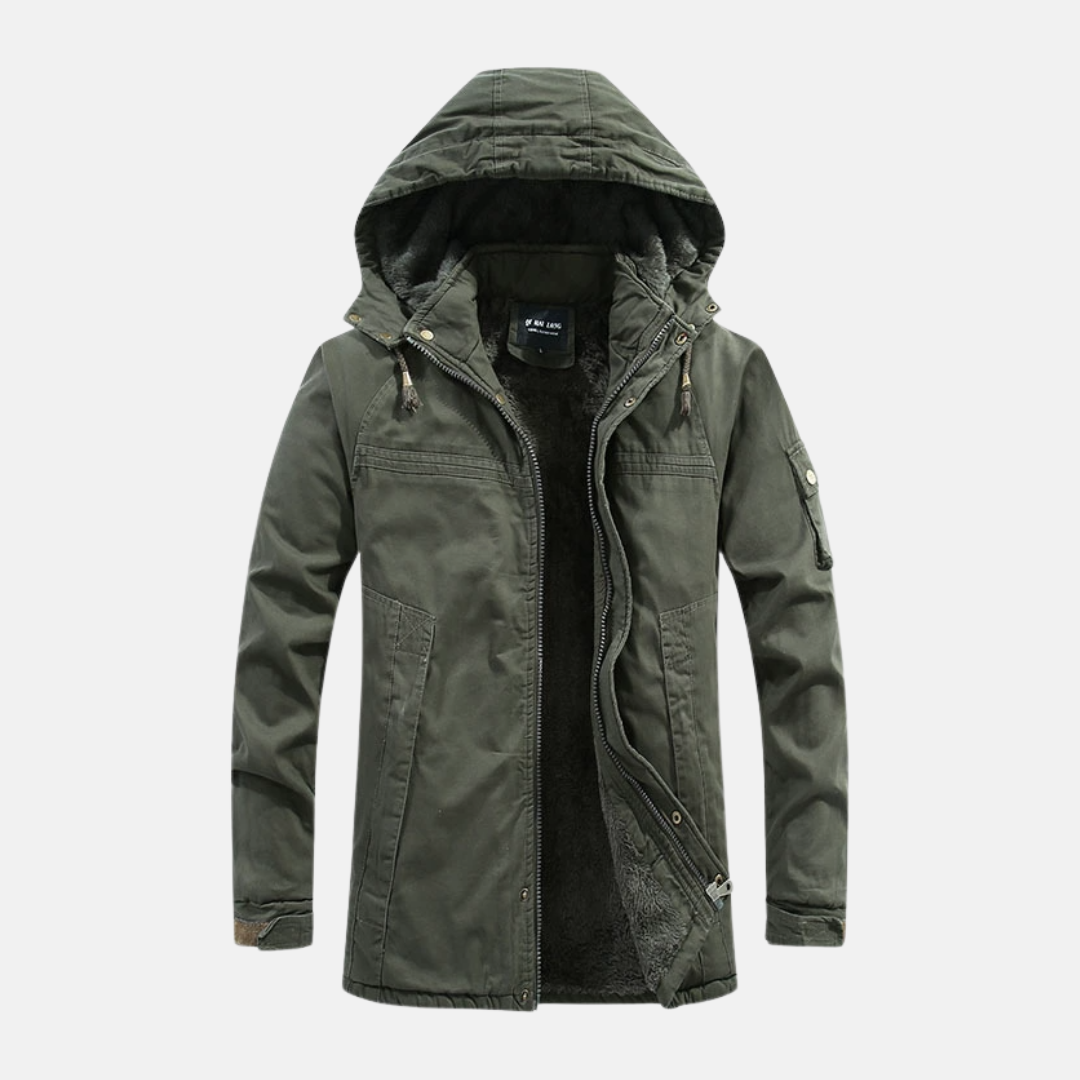 Homme Veste - Coton Mélangé - Coupe Slim - Longueur Mi-Cuisse - Col Montant