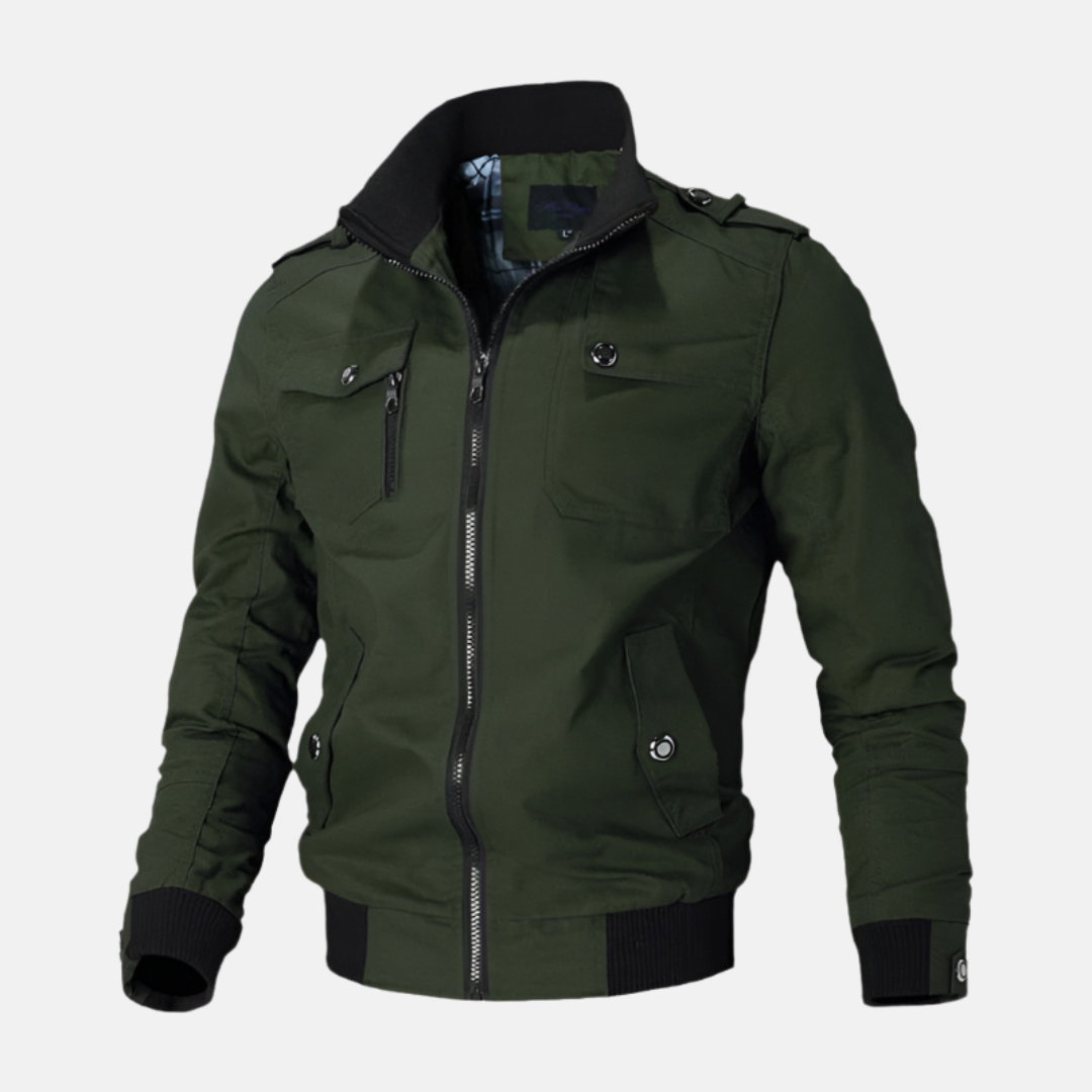 Blouson bomber homme – Coton respirant – Coupe décontractée – Fermeture zippée