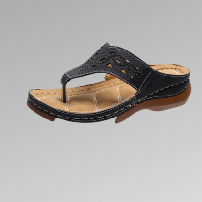 Sandales Femme – Design Tongs avec Boucle Orteil – Semelle Confort – Détail Découpé
