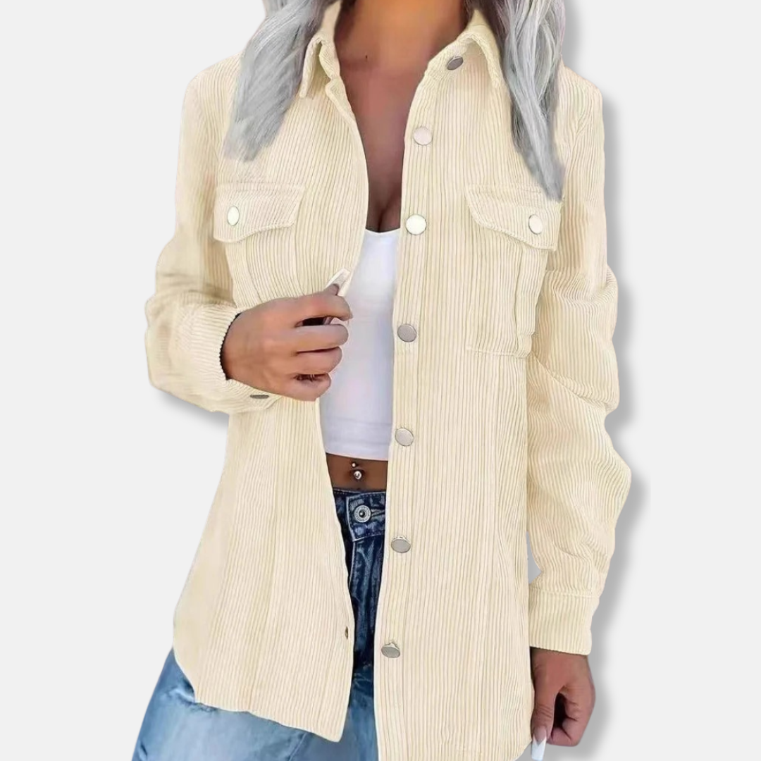 Amélie Veste Chemise Décontractée | Boutonnage Frontal Poches Veste