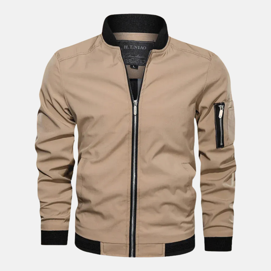 Oscar Blouson Droit | Col Côtelé Zippé Blouson Homme