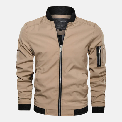 Oscar Blouson Droit | Col Côtelé Zippé Blouson Homme